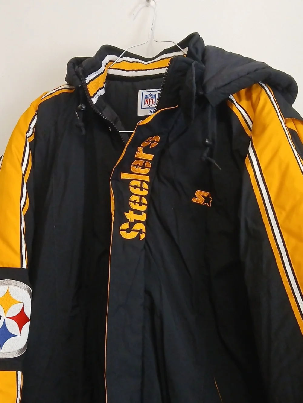 Vintage Pittsburgh Steelers Pro Line Starter Jacket-Mens XXL-Detachable Hood - Picture 7 of 12